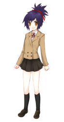 Rule 34 | kneehighs, school uniform, serafuku, simple background, smile, socks, tagme, usashiro mani