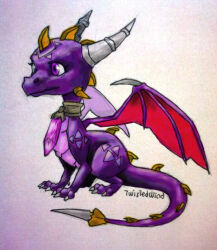 Rule 34 | crystal, dragon, dragon horns, dragon tail, horns, nina the dragon, purple eyes, spyro (series), tail, the legend of spyro, twistedterra