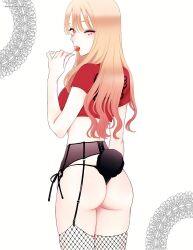 Rule 34 | 1girl, ass, ass focus, blonde hair, highres, kitagawa marin, lingerie, long hair, mature female, rabbit, sexually suggestive, underwear