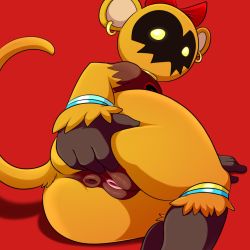 Rule 34 | 1girl, anus, bouncywild, cleft of venus, furry, heartless, highres, kingdom hearts, lonbluewolf, looking at viewer, monster girl, pussy, yellow eyes
