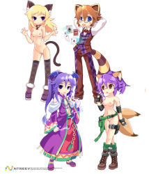Rule 34 | 10s, 2boys, 2girls, animal ears, blonde hair, boots, breasts, brown hair, cat (trickster), cat ears, cat tail, dragon (trickster), fox (trickster), fox ears, fox tail, glasses, medium breasts, multiple boys, multiple girls, nipples, nude, nude filter, purple hair, pussy, raccoon (trickster), raccoon ears, raccoon tail, small breasts, tail, thighhighs, third-party edit, trickster (ntreev soft), uncensored