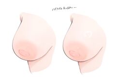 Rule 34 | 1girl, breasts, close-up, commentary, inverted nipples, large breasts, mikozin, original, simple background, symbol-only commentary, translation request, white background