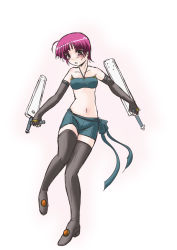 Rule 34 | 00s, 1girl, bladed tonfa, frapowa, lyrical nanoha, mahou shoujo lyrical nanoha, mahou shoujo lyrical nanoha strikers, schach nouera, solo, thighhighs, tonfa, weapon, windenschaft