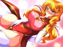 Rule 34 | 1girl, aqua eyes, arm behind back, bare shoulders, blonde hair, blue eyes, blush, breasts, cleavage cutout, clothing cutout, code geass, covered erect nipples, curvy, dutch angle, elbow gloves, female focus, gloves, green eyes, hair ornament, hairclip, highleg, large breasts, leotard, long hair, long twintails, looking at viewer, mole, no bra, oldrin zevon, shimazu kaname, solo, taut clothes, thick thighs, thighhighs, thighs, twintails, white gloves, white thighhighs