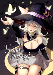 Rule 34 | 1girl, absurdres, alternate costume, bad id, bad pixiv id, breasts, bug, butterfly, cleavage, corrin (female) (fire emblem), corrin (fire emblem), fire emblem, fire emblem cipher, fire emblem fates, halloween, halloween costume, hat, highres, insect, long hair, nintendo, open mouth, sobasakuhin, solo, striped clothes, striped thighhighs, thigh strap, thighhighs, witch, witch hat