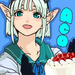 Rule 34 | 1girl, blue eyes, elf, gen&#039;en (sioherashi), lowres, pointy ears, solo