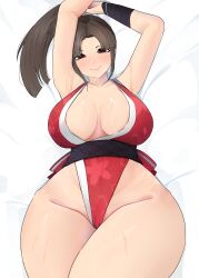 1girl breasts fatal_fury huge_breasts long_hair shiranui_mai solo thick_thighs thighs