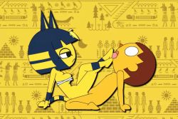 Rule 34 | 1boy, 1girl, animal crossing, animal ears, animated, ankha (animal crossing), blue hair, cat ears, cum, cum in pussy, egyptian, ejaculation, feet, feet licking, femdom, foot worship, hetero, licking foot, minuspal, nintendo, penis, riding, stomach bulge, tagme, tail, third-party edit, uncensored, vaginal, villager (animal crossing)