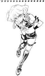 Rule 34 | 1boy, armlet, bae (baebae), bondage outfit, boots, crop top, cuisses, graphite (medium), greyscale, highres, lio fotia, monochrome, promare, revealing clothes, short hair, short shorts, shorts, sidelocks, solo, traditional media, trap