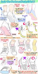 Rule 34 | commentary, english commentary, english text, feet, foot focus, guide, highres, how to, original, shoes, simple background, sneakers, white background, yoshimura takuya