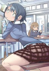 Rule 34 | ass, classroom, pantylines, school, sitting, skirt, tagme, thighs