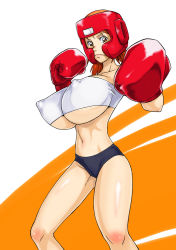 Rule 34 | boxer, boxing gloves, breasts, cameltoe, covered erect nipples, frown, huge breasts, nami (one piece), nipples, one piece, puffy nipples, short hair, sunahara wataru
