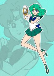 Rule 34 | bishoujo senshi sailor moon, green background, highres, sailor neptune, tagme