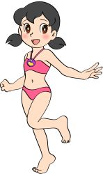 Rule 34 | 1girl, black hair, brown eyes, child, doraemon, highres, minamoto shizuka, swimsuit