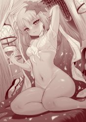 Rule 34 | 1girl, blush, breasts, euryale (fate), fate/grand order, fate/hollow ataraxia, fate (series), greyscale, highres, long hair, looking at viewer, m-da s-tarou, monochrome, parted bangs, sidelocks, small breasts, solo, twintails, very long hair