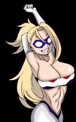 Rule 34 | 1girl, blonde hair, breasts, highres, large breasts, mask, superhero costume, tagme, tamaki nozomu