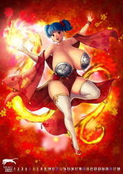 Rule 34 | 1girl, absurdres, blue hair, blunt bangs, breasts, calendar, china dress, chinese clothes, chinese new year, chinese zodiac, cleavage, collarbone, curvy, dancing, dress, earrings, erkaz, fire, flower, heels, high heels, highres, huge breasts, jewelry, lantern, leg up, looking at viewer, new year, open mouth, original, pasties, pelvic curtain, pumps, red background, red eyes, rina atherina, shoes, short twintails, solo, thick thighs, thighhighs, thighs, twintails, white thighhighs, wide hips, wrist cuffs, year of the tiger