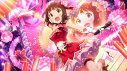 Rule 34 | amami haruka, bare shoulders, blush, brown hair, dress, green eyes, happy, idolmaster, idolmaster (classic), idolmaster million live!, idolmaster million live! theater days, jewelry, necklace, short hair