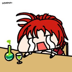 Rule 34 | 1girl, animated, animated gif, crying, cup, drinking glass, honkai (series), honkai impact 3rd, lowres, murata himeko, seseren, tears, wine glass