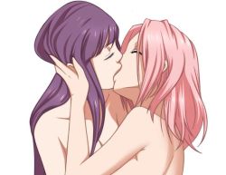 Rule 34 | 2girls, breasts, closed eyes, haruno sakura, hyuuga hinata, kiss, long hair, multiple girls, naruto, naruto (series), nipples, nude, pink hair, purple hair, samurai-pet, yuri