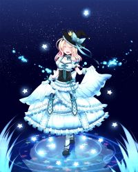 Rule 34 | 1girl, alternate costume, bad id, bad pixiv id, blonde hair, choker, corset, crown, dress, closed eyes, female focus, gloves, hat, highres, kirisame marisa, kona sleipnir, mary janes, shoes, sky, solo, standing, star (sky), starry sky, touhou, white gloves, witch, witch hat