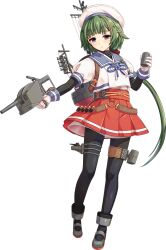 Rule 34 | 1girl, acea4, adapted turret, belt, black pantyhose, blue sailor collar, brown eyes, cannon, depth charge, full body, gloves, green hair, hat, holding, kantai collection, layered sleeves, long sleeves, looking at viewer, machinery, noumi (kancolle), noumi kai (kancolle), pantyhose, pleated skirt, puffy short sleeves, puffy sleeves, red skirt, sailor collar, sailor hat, sailor shirt, shirt, short hair, short over long sleeves, short sleeves, skirt, solo, standing, transparent background, turret, under skirt, undershirt, white gloves, white hat, white shirt