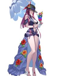 Rule 34 | 1girl, bare shoulders, black hat, bracelet, breasts, cleavage, closed mouth, cuboon, cup, drinking glass, drinking straw, feet, female focus, fire emblem, fire emblem engage, fire emblem heroes, flower, frills, full body, hat, hibiscus, high heel sandals, high heels, highres, holding, holding cup, holding umbrella, ivy (fire emblem), jewelry, legs, light smile, long hair, looking at viewer, matching hair/eyes, medium breasts, mole, mole under mouth, nail polish, navel, nintendo, non-web source, official art, one-piece swimsuit, open shoes, purple eyes, purple hair, sandals, see-through, solo, stomach, swimsuit, toeless footwear, toenails, toes, transparent background, tropical drink, umbrella, white footwear