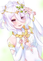 Rule 34 | 1girl, blush, breasts, elf, hair ornament, highres, kokkoro (princess connect!), pointy ears, princess connect!, red eyes, ryuna (inc moon), small breasts, white hair