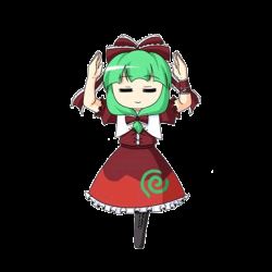 Rule 34 | 1girl, = =, animated, animated gif, bad anatomy, boots, bow, closed eyes, cross-laced footwear, dress, female focus, frills, front ponytail, green hair, hair bow, hair ornament, hair ribbon, kagiyama hina, long hair, lowres, niconico, parody, ponytail, red dress, ribbon, smile, solo, spinning, standing, standing on one leg, touhou, transparent background, urushi