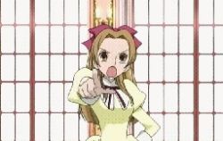 Rule 34 | 00s, 1girl, animated, animated gif, brown hair, hairband, houshakuji renge, juliet sleeves, long sleeves, lowres, ouran high school host club, pointing, puffy sleeves, screencap, solo