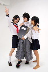 Rule 34 | cosplay, fuura kafuka, itoshiki nozomu, photo (medium), sailor, sayonara zetsubou sensei, school uniform, sekiutsu maria tarou, serafuku, socks