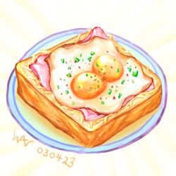 Rule 34 | bread slice, cococatng, dated, food, food focus, fried egg, fried egg on toast, hug, meat, no humans, original, personification, smile, toast