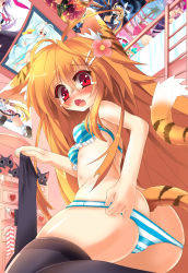 Rule 34 | 10s, 1girl, animal ears, ass, bad id, bad pixiv id, blazblue, blush, bra, butt crack, cameltoe, cameo, charlotte dunois, flower, heart, heterochromia, highres, infinite stratos, kirisame marisa, long hair, looking at viewer, open mouth, original, panties, platinum the trinity, poster (object), rabbit ears, red eyes, reisen udongein inaba, school swimsuit, solo, striped bra, striped clothes, striped panties, swimsuit, tail, thighhighs, tiger ears, tiger tail, tinkvov, touhou, underwear, underwear only, very long hair