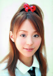 Rule 34 | 1girl, asian, child, hirano aya, mole, mole under eye, photo (medium), ponytail, real life, ribbon, solo, voice actor