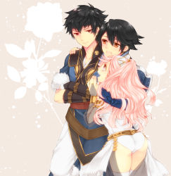 Rule 34 | 1girl, 2boys, :d, alternate eye color, arm on another&#039;s shoulder, ass, black hair, braid, bridal gauntlets, brown eyes, crossed arms, detached pants, detached sleeves, elbow gloves, family, father and son, fingernails, fire emblem, fire emblem awakening, flower, from behind, gloves, hair between eyes, hairband, hand on shoulder, happy, height difference, inigo (fire emblem), japanese clothes, jewelry, kisano (otpr), lon&#039;qu (fire emblem), long hair, lots of jewelry, mother and son, multiple boys, nintendo, olivia (fire emblem), open mouth, pants, pink eyes, pink hair, ponytail, red eyes, short hair, silhouette, smile, wavy hair