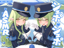 Rule 34 | 1boy, 2girls, armband, blue archive, blush, commentary request, demon tail, earrings, gloves, green hair, halo, handjob gesture, hat, hikari (blue archive), jewelry, jfjf, long hair, looking at viewer, multiple girls, nozomi (blue archive), open mouth, pantyhose, peaked cap, pointy ears, pov, shorts, siblings, sisters, sitting, sitting on lap, sitting on person, skirt, smile, smug, tail, train conductor, twintails, white gloves, white pantyhose, yellow eyes