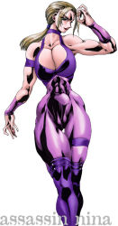 Rule 34 | blonde hair, breasts, catsuit, center opening, cleavage, huge breasts, large breasts, muscular, nina williams, solo, tekken, yuri ai