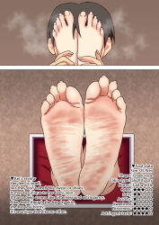 Rule 34 | 1boy, 1girl, barefoot, feet, foot focus, foot on another&#039;s face, foot worship, highres, nail, nush advance, soles, steam, toenails, toes