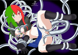 Rule 34 | absurdres, geriuxx, green hair, highres, red hair, tentacle sex, tentacles, tentacles under clothes, uncensored