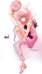 Rule 34 | 1girl, balloon, legs, long hair, original, pink eyes, pink hair, ribbon, solo, wakatsuki sana