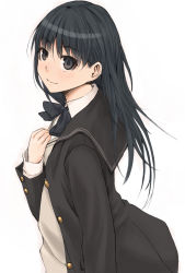 Rule 34 | amagami, ayatsuji tsukasa, black eyes, black hair, blazer, jacket, long hair, okiru, school uniform, smile, solo