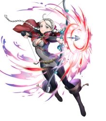 Rule 34 | 1girl, bow (weapon), braid, fire emblem, fire emblem fates, fire emblem heroes, full body, highres, holding, holding bow (weapon), holding weapon, nina (fire emblem), nintendo, non-web source, official art, pantyhose, parted bangs, solo, transparent background, twin braids, weapon