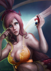 Rule 34 | 10s, 1boy, 1girl, 2012, bikini, blue eyes, breasts, cleavage, elkhanart, fishman island, frilled bikini, frills, gem, giant, giantess, hair ornament, hairclip, hat, large breasts, long hair, mermaid, monkey d. luffy, monster girl, nose, one piece, pearl (gemstone), pink hair, princess, realistic, sash, shirahoshi, signature, sitting, sitting on person, size difference, straw hat, swimsuit, tears, very long hair, watermark, web address, wiping tears