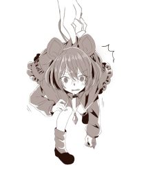 Rule 34 | 1girl, @ @, ^^^, abe suke, animal ears, blush, commentary request, hair between eyes, jewelry, long sleeves, mini person, minigirl, mouse ears, nazrin, necklace, nose blush, open mouth, shoes, short hair, simple background, skirt grab, socks, solo focus, sweat, touhou, white background