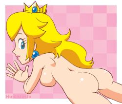 Rule 34 | 1girl, ass, blonde hair, blue eyes, breasts, female focus, hinoarashi, mario (series), nintendo, princess peach