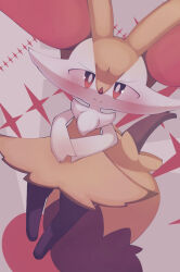Rule 34 | 1girl, animal ears, black fur, blush, body fur, braixen, bright pupils, closed mouth, creatures (company), female focus, flat chest, fox ears, fox girl, fox tail, full body, furry, furry female, game freak, gen 6 pokemon, happy, highres, looking at viewer, multicolored fur, neck fur, nintendo, own hands together, pokemon, pokemon (creature), red eyes, sakuyan (sakuyan1007), smile, solo, split mouth, standing, stick, straight-on, tail, v-shaped eyebrows, white fur, white pupils, yellow fur