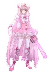 Rule 34 | 10s, 1boy, aikawa ayumu, bow, chainsaw, cross-laced footwear, crossdressing, dress, flower, full body, garter straps, gloves, kore wa zombie desu ka?, m-ch, male focus, red flower, red rose, rose, simple background, solo, thighhighs, weapon, white background, white gloves, white thighhighs