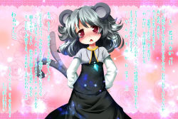 Rule 34 | 1girl, animal ears, confession, female focus, grey hair, jewelry, mouse ears, nazrin, pendant, pov, red eyes, solo, touhou, translation request