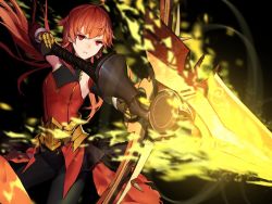 Rule 34 | 1boy, arrow (projectile), bow (weapon), fate/empire of dirt, fate/grand order, fate (series), long hair, male focus, orange eyes, orange hair, rama (fate), solo, trap, weapon