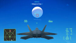 Rule 34 | 2023 china balloon incident, ace combat, ace combat 04, acea4, aircraft, airplane, balloon, blue sky, day, english text, f-22 raptor, fake screenshot, fighter jet, heads-up display, highres, hot air balloon, jet, military, military vehicle, mobius 1, no humans, outdoors, real life, sky, vehicle focus